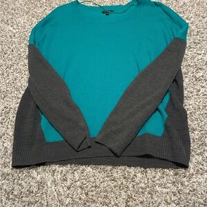 Apt. 9 Teal and Charcoal Colorblock Crewneck Sweater